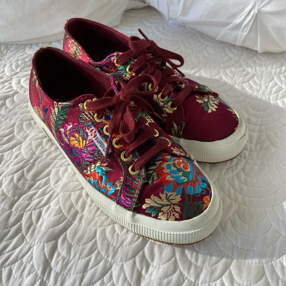 SUPERGA Embroidered Satin Sneakers - Picture 2 of 9